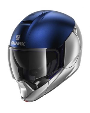 Casque SHARK Evojet Dual Blank Mat (Silver/Bleu)