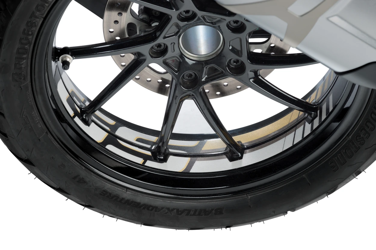 Liserets de jantes en arc GS PUIG (Or) pour BMW R 1200 GS (13-18)/ R 1250 GS (18-24)