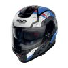 Casque NOLAN N80-8 Starscream N-Com (Noir Mat/Bleu/Blanc)